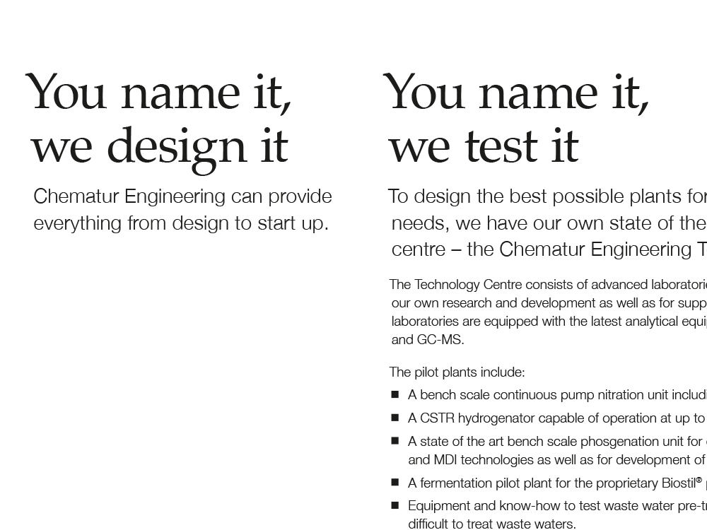 Chematur typografering broschyr