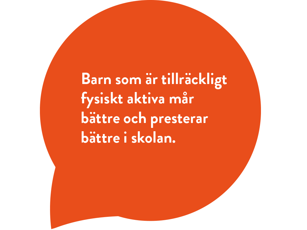 Rörelsemärkt skola pratbubbla med budskap