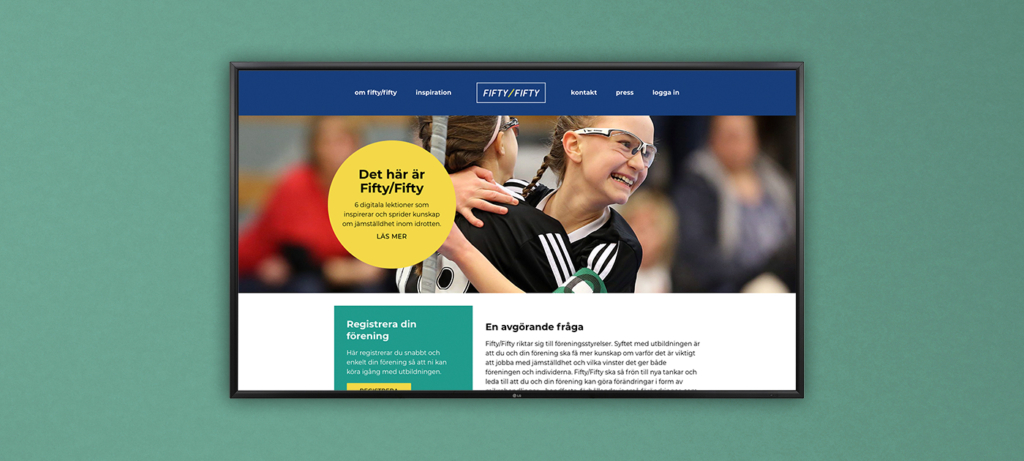 Fifty/Fifty online-utbildning på en skärm