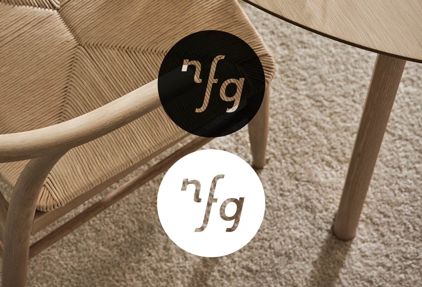 Nfg logotyp vit och svart